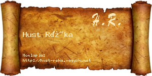 Hust Réka névjegykártya